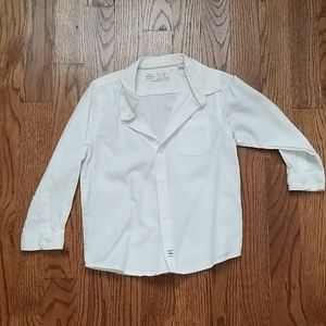 ZARA BABY WHITE BUTTON DOWN SHIRT SZ 2/3